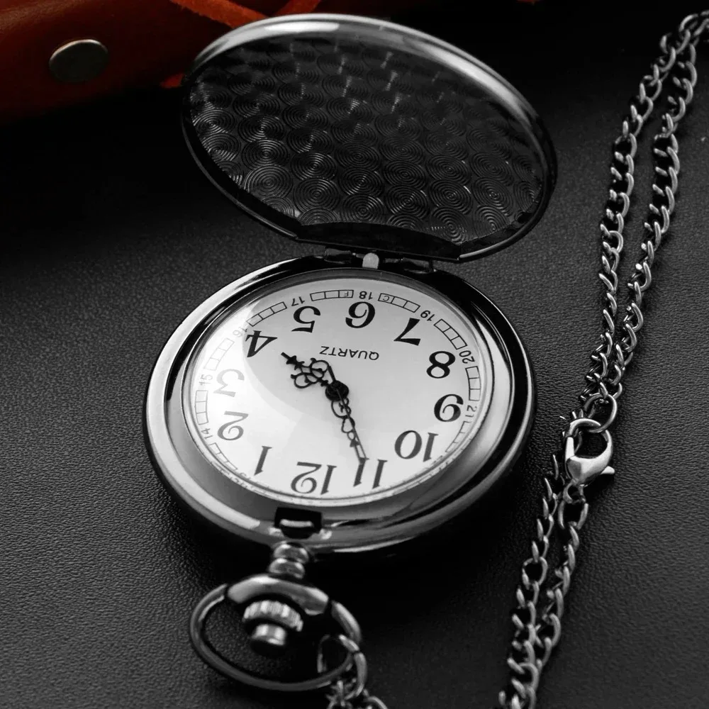 클래식 밝은 검은 색 야생 Direwolf 헤드 오른쪽 아랍어 디지털 석영 주머니 시계 목걸이 펜던트 시계 체인 남성 여성 선물