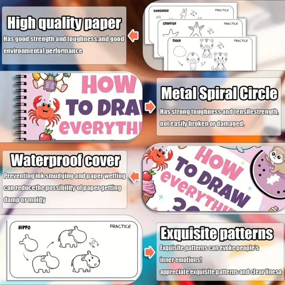 How to Draw Anything for Painting Enthusiast, 300 Cute Step-by-Step Simple Drawings of Adorable Things, Animals, Food, Gifts