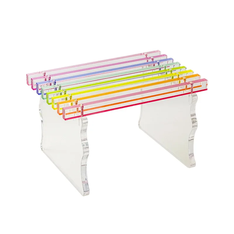 Acrylic shoe changing stool rainbow bench home door acrylic bench