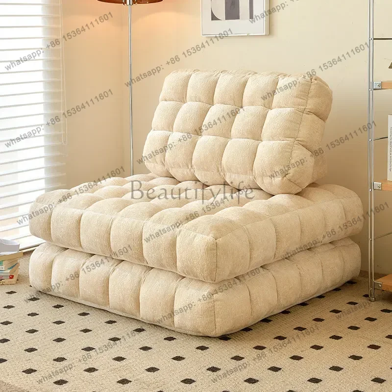 YJ Cream Style Module Combination Sleeping Tatami Lazy fabric Sofa boneless couch living room sofas Convertible sofa home furnit