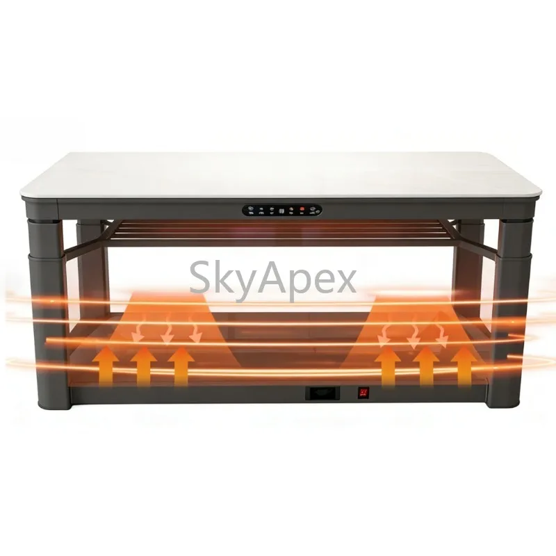 1.2m Voice-Controlled Adjustable Electric Heating Tea & Fire Table With Overheat  Protection  For Home Living Room Energy-Saving