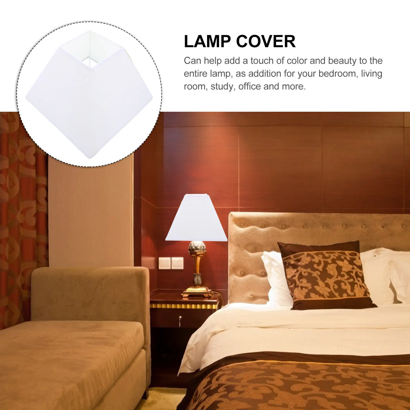 

Fabric Lampshade Modern Stylish Design Bedside Table Lamp Replacement Decorative Light Shade for Home Living Room