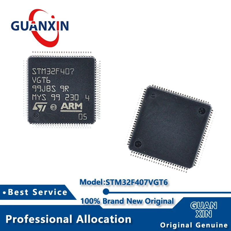 100% New  STM32F407VGT6 STM32F407VGT6TR LQFP-100 Marking STM32F407VGT6 STM32F407