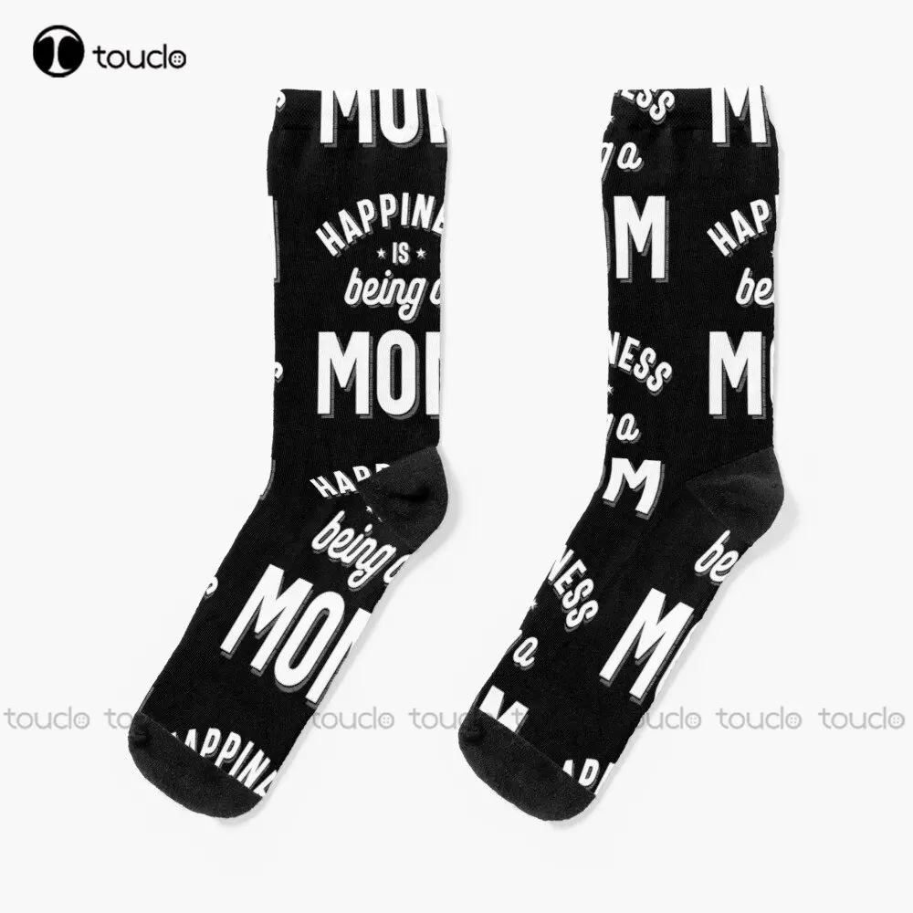 Happiness Is Being A Mom Socks Soccer Socks Men High Quality Cute Elegant Lovely Kawaii Cartoon Sweet Cotton Sock Custom Gift