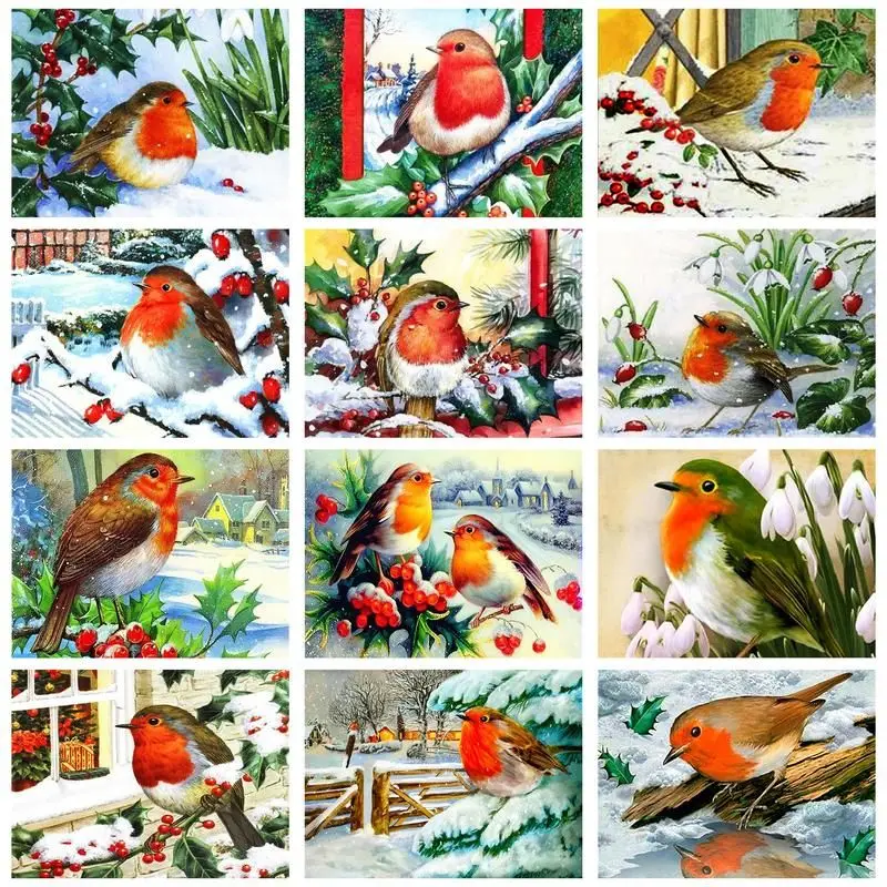 

CHENISTORY Oil Painting By Numbers Bird Handpainted Home Decoration Pictures By Number Animal Drawing Canvas Wall Art Gift