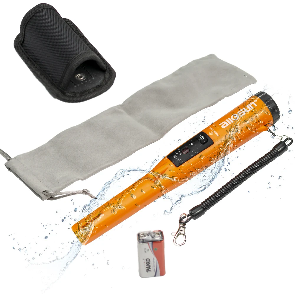 IP68 Waterproof Metal Wand Detector 360 Scanning 4.5 Inch Depth 3 Alert Modes Gold Silver Detector