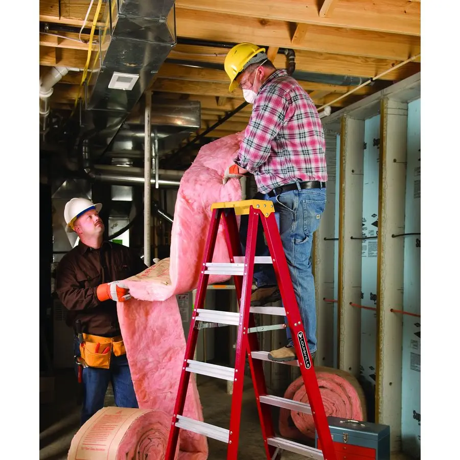 سلم من الألياف الزجاجية بطول 4 أقدام، سعة تحميل 300 رطل، النوع IA، L301604 #5