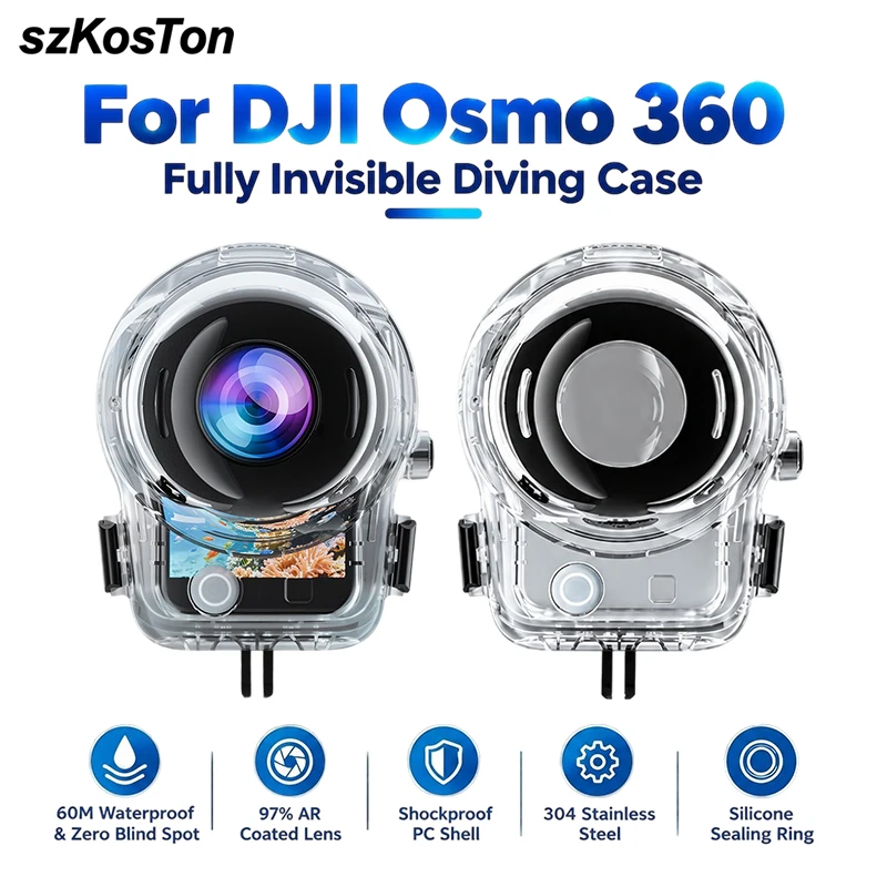For DJI Osmo 360 II/I Waterproof Housing Panoramic Camera Protective Case Underwater Dive Protective Shell Accessories