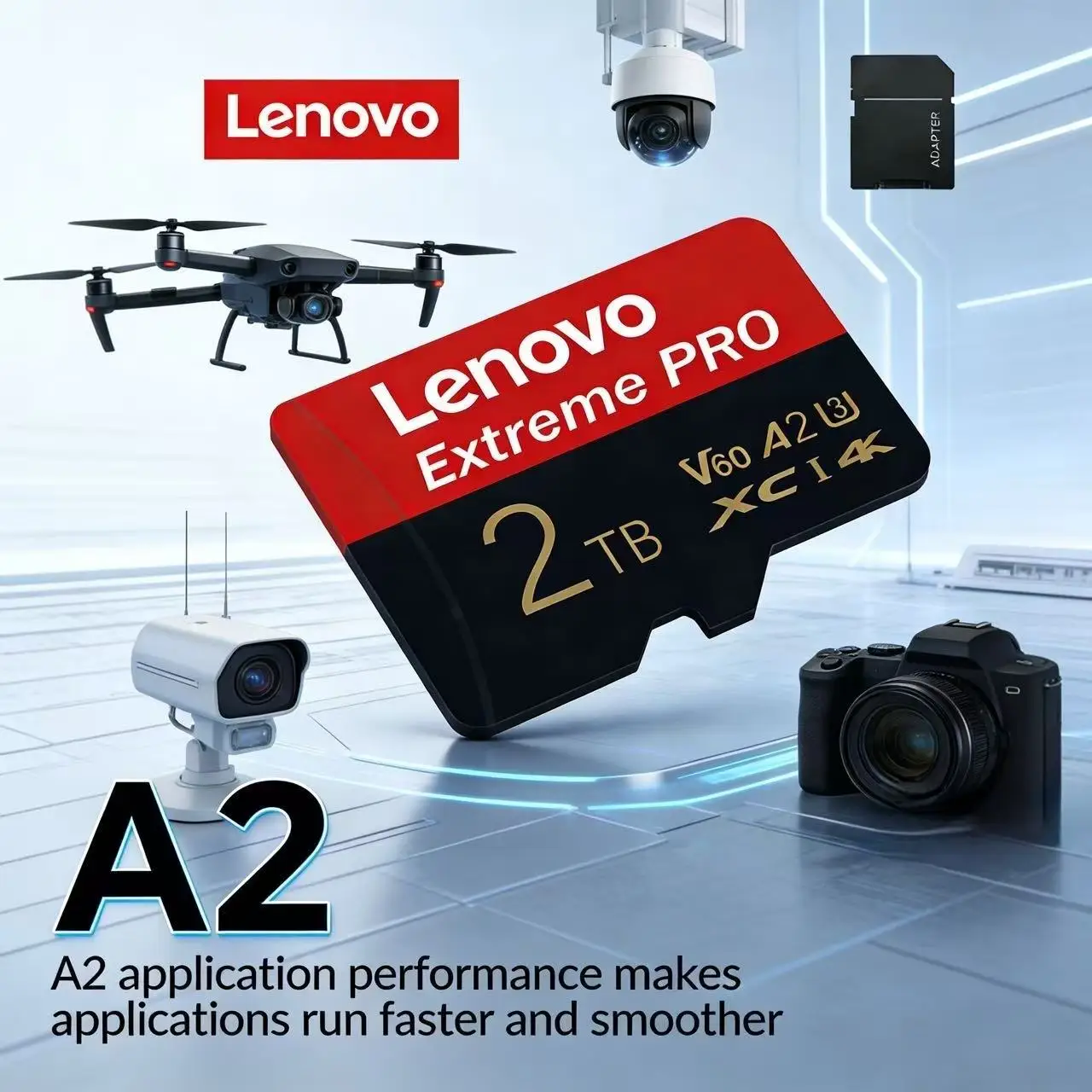 

Lenovo Original Class10 High Speed Micro SD Card 128GB/256GB/512GB/1TB/2TB TF/SD Card - Compatible with Camera, Monitor, Drone,