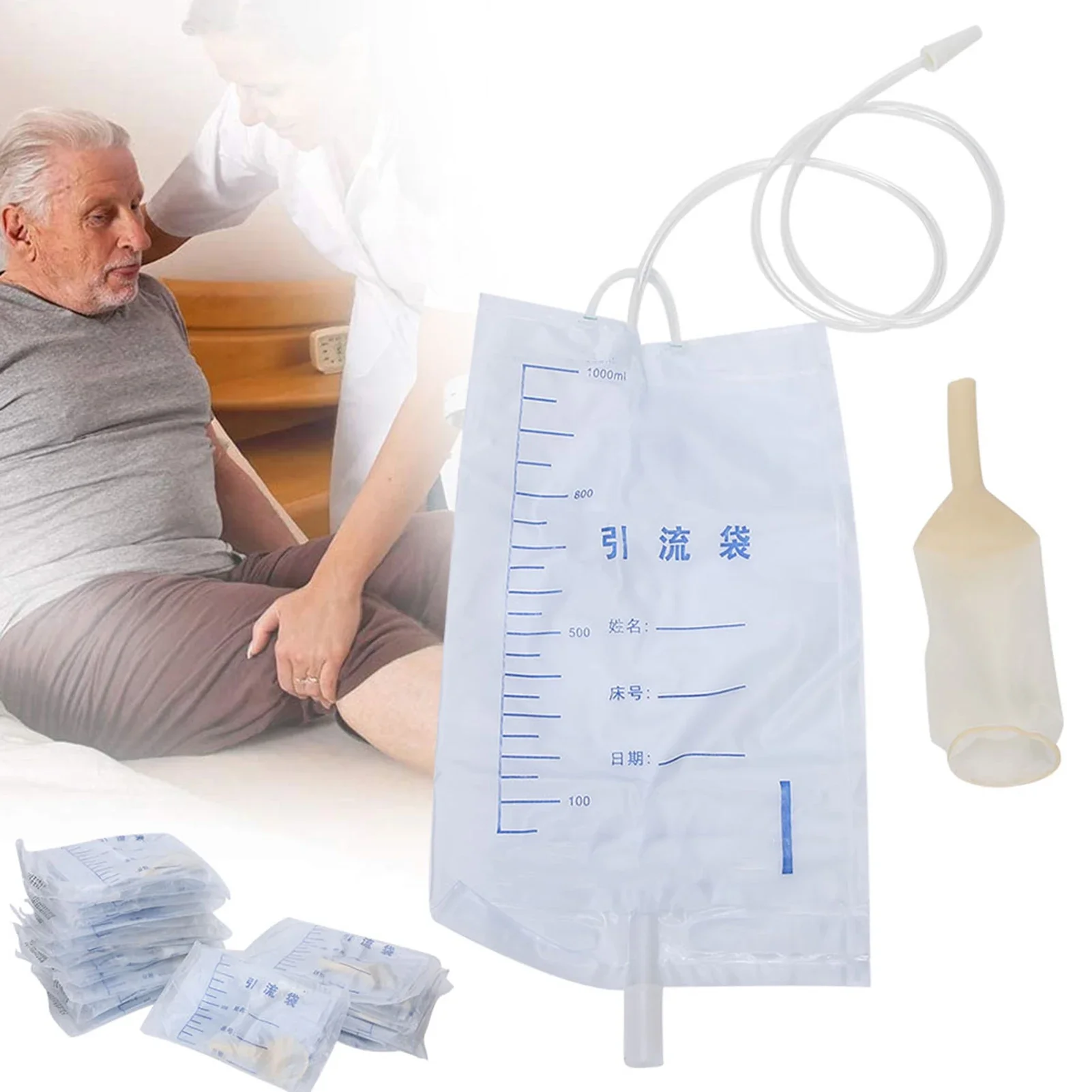 

25pcs 1000ml Male Disposable Drainage Bag Household Urine Collection Bag Healthy Care urine collector Pee Collection Bags