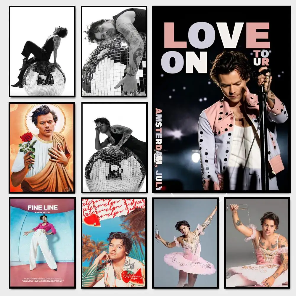 Music H-Harry Styles Singer Poster Painting Prints Wall Art Picture Film Room Home Bar Cafe Decor Home  Mural