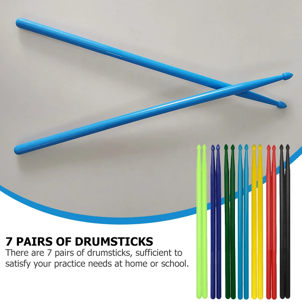 

7 Pairs Nylon Drum Stick Accessories Percussion Sticks Drumsticks for Rod Child