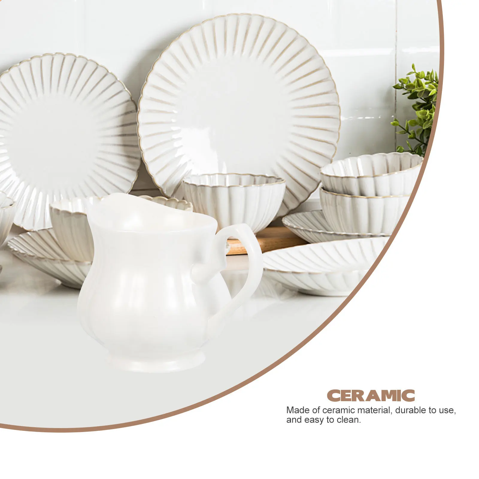 

Classic Ceramic Milk Container Exquisite Pitcher with Spout Perfect for Coffee Tea Sauces Milk Jug Ceramic Pot