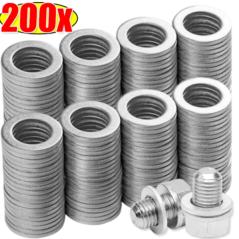 10-200 stücke Ölwanne Dichtungen M14 Automotive Dichtung Aluminium Schraube Unterlegscheibe Motoröl Ablauf Stecker Dichtung Auto Zubehör für Honda