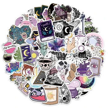 50Pcs Witchy Apotheker Graffiti Stickers Heks Sticker Astrologie Tarot Goth Waterdichte Speelgoed Decals Voor Kid Meisje Gift