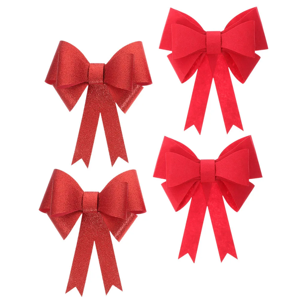 

4pcs Curtain Red Bow Decor Window Curtain Straps For Wedding Room Layout Large Bow Knot Home Window Door Holdbacks Straps