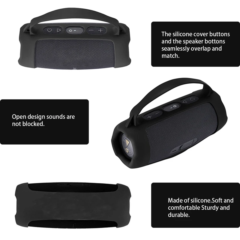 N15R-Silicone Cover Case Shockproof For JBL Charge 5 Wireless Wi-Fi Bluetooth Speaker Storage Protective Case Shell