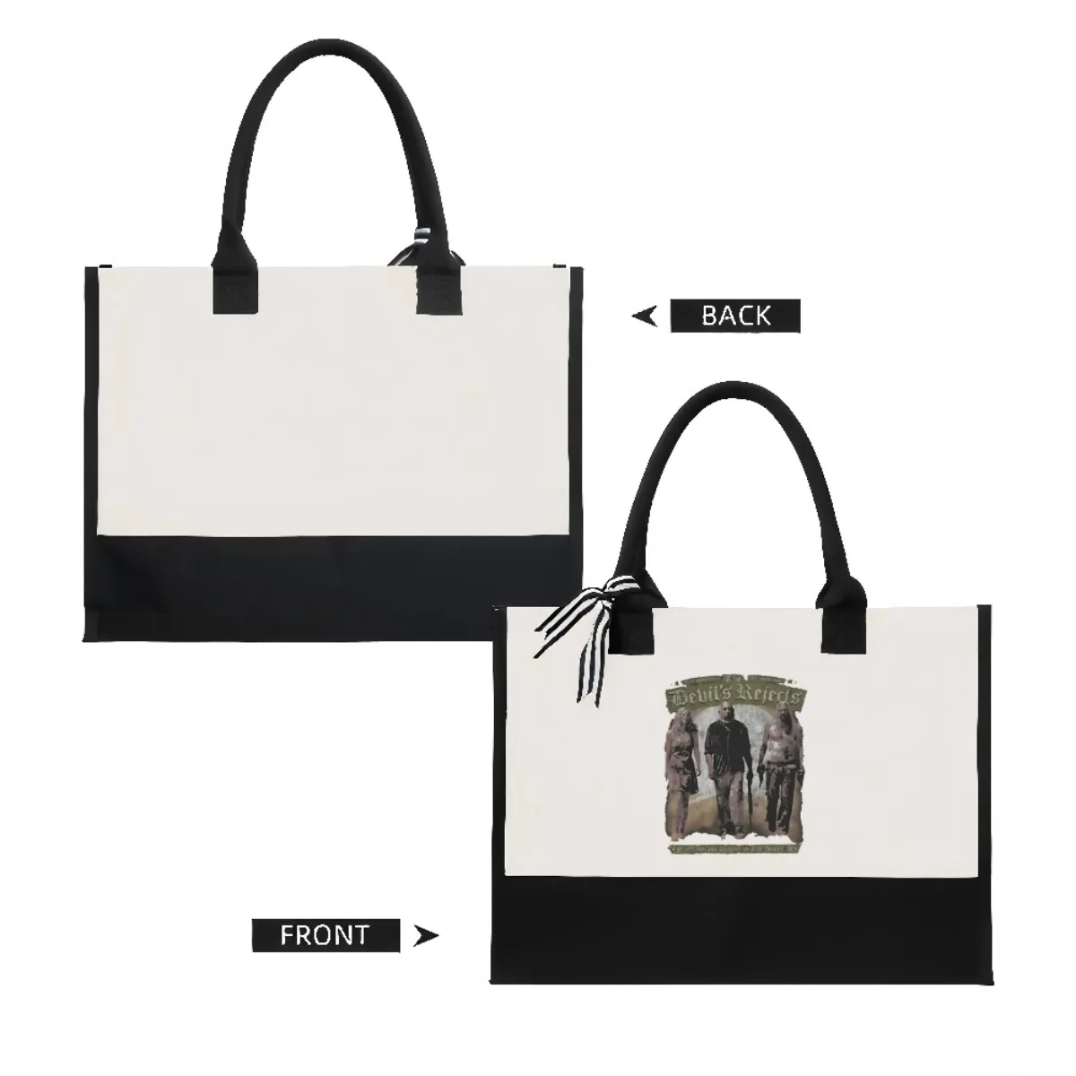 الشيطان يرفض روب زومبي 2026 وصول جديد موضة عملية واسعة قابلة لإعادة الاستخدام حمل حقيبة نمط طباعة 2 لهجة الثقيلة لار