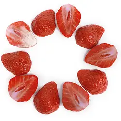 Artificial strawberry petals, fruit decorations, party, table and vase filling, photography props (10 petals)
