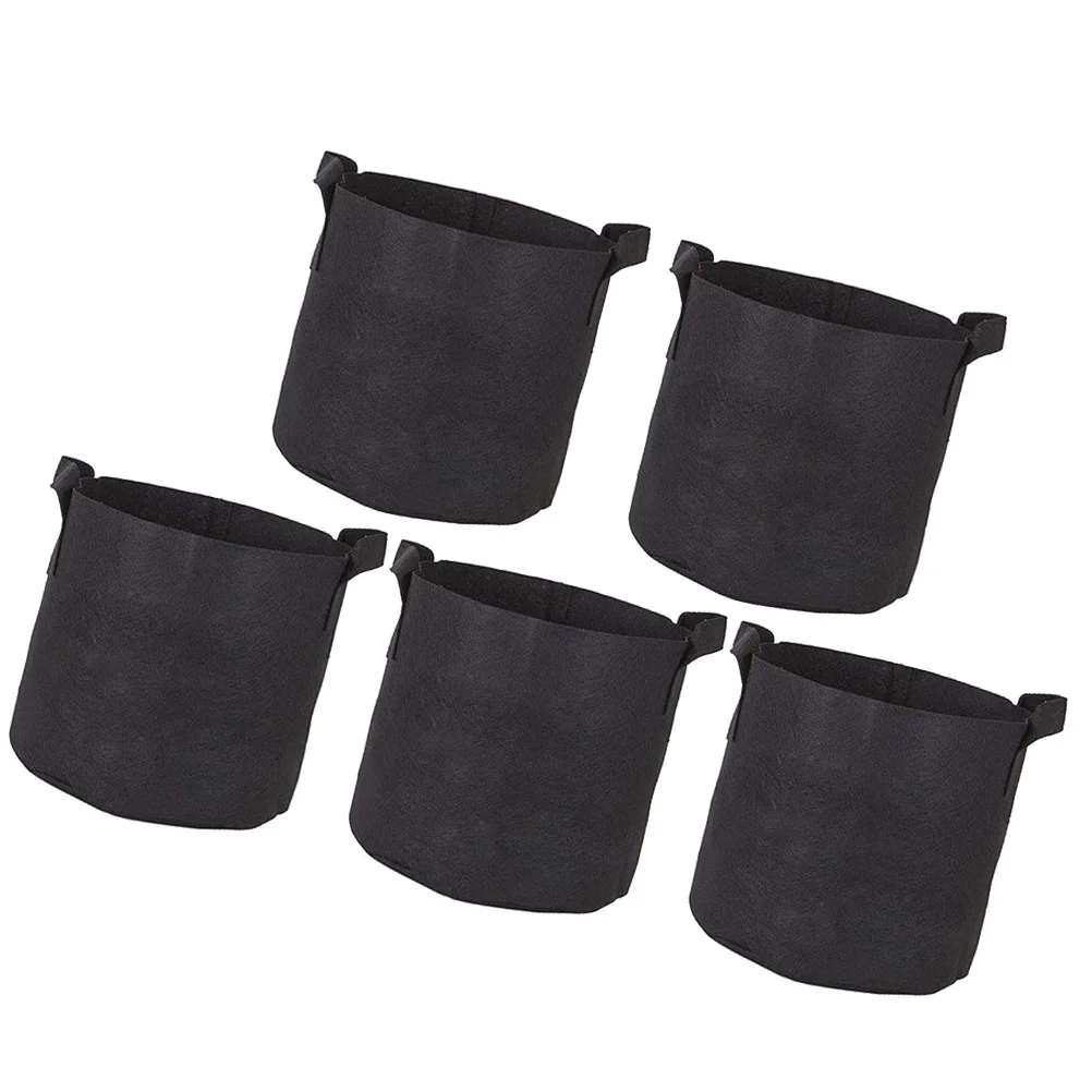

5pcs 30X30X35Cm Planting Bag Felt Grow Bag For Vegetables Cultivation Garden Pot Transplant Nursery Container Black Reusable