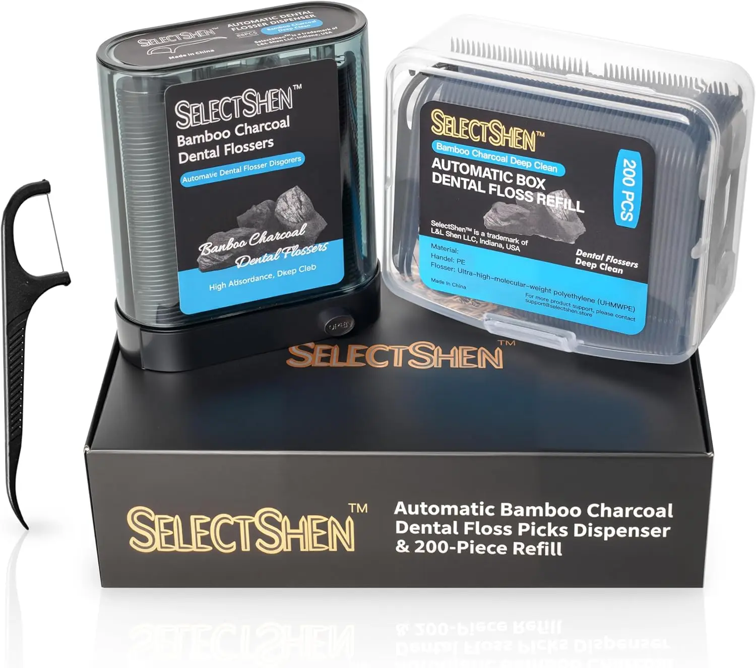 

Зубные нити-флоссеры, 288 штук, с бамбуковым углем, многоразовые, удобные для путешествий, для ухода за полостью рта