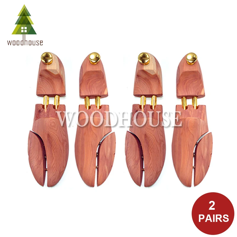 2-PACK Men's and Women's Twin Tube Adjustable Red Cedar Shoe Tree Wood Shoe Tree