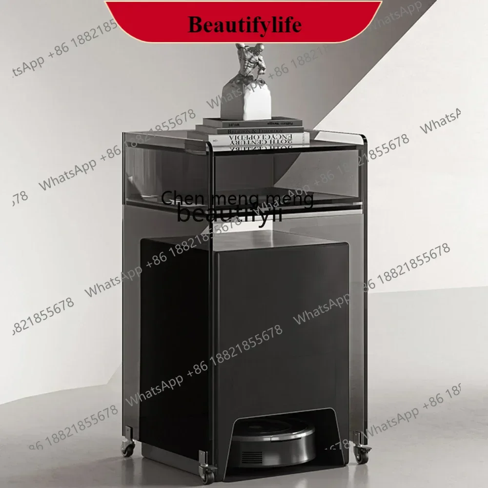 

G153 S Sweeping Robot Storage Rack Acrylic Removable Rack Black Storage Rack Storage Cabinet