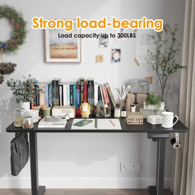 Adjustable Height Electric Standing Desk with Splice Board for Home Office Use