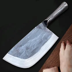 Butcher Chopping Knife Manganese Steel Chopping Cleaver 1KG Bone Cutting Knife 1cm Blade Butcher Cleaver for Chop Goat Cow Bone