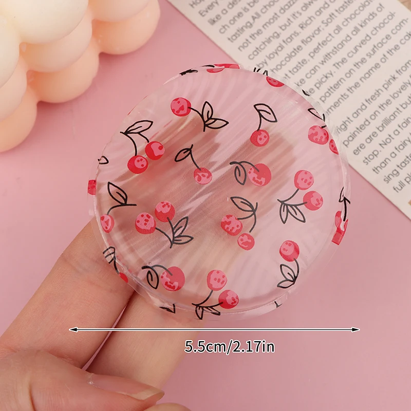 1/2 個チェリープリントシリコーンゲルパウダーパフスポンジフェイスコンシール化粧品パフアクセサリーファンデーションクリームなしパウダー