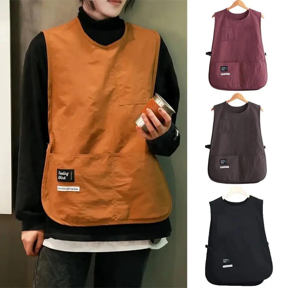 Waterproof Stain-Resistant Apron Nylon Vest Style Breathable Kitchen Aprons Anti Dirty Multipurpose Coffee House Uniform