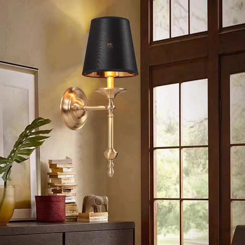 

Y51A Europe-Vintage-Fabric-Wall-Lamp-For-Bedroom-Living-Room-Decoration-Iron-LED-Wall-Lights-Indoor-Sconces