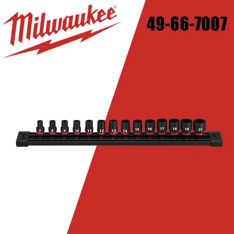 conjunto de soquete padrao metrico para milwaukee chave rasa acessorios para ferramentas eletricas 38 drive point 49667007 14 pcs 01