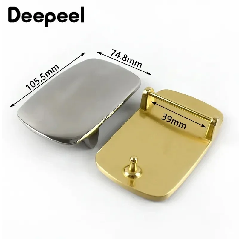 Deepeel 39mm Stainless Steel Belt Buckle Gold Silver Metal Cowboy Waistband Head for Men Pants Belts Leather Craft Accessories view 4