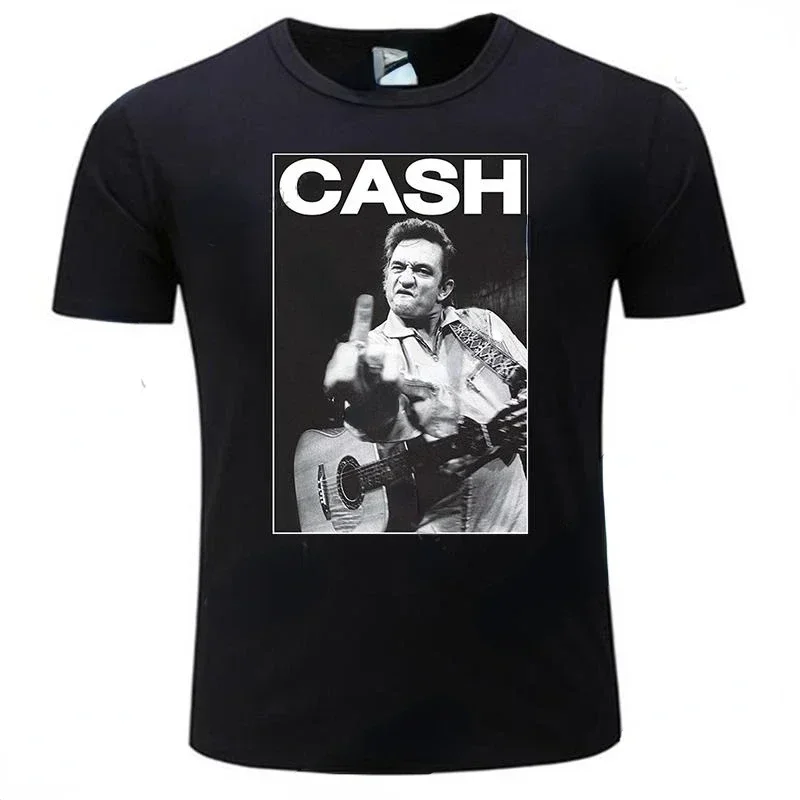 Summer Funny man Vintage print tshirs Cash T Shirt For Men Women Johnny Classic Legend Money Music Man Black And White teeshirt