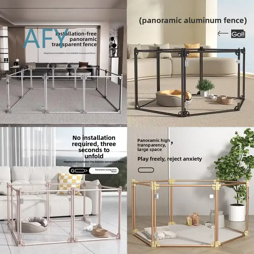 No Assembly Dog Playpen Transparent Indoor Pet Fence for Small Dogs Puppy Cage Barrier for dogs cats puppies kittens