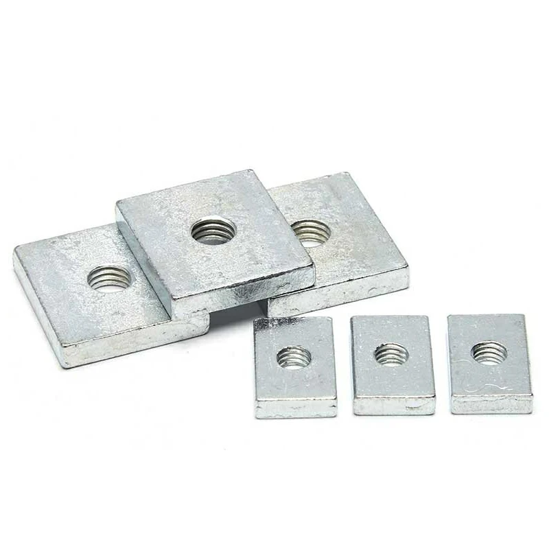 10/ 50pcs dado quadrato M3 M4 M5 M6 M8 blocco di scorrimento dadi rettangolari sottili in acciaio al carbonio zincato per accessorio profilo in alluminio