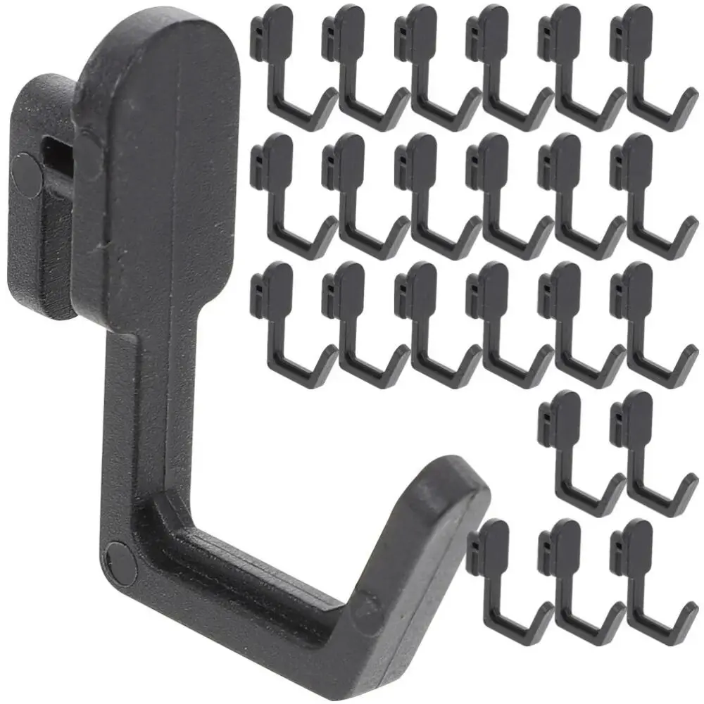 10Pcs Plastic Peg Board Hook J Shape Black/White/Grey Hole Board Hook Heavy Duty Wall Mounted Storage Rack Craft Room