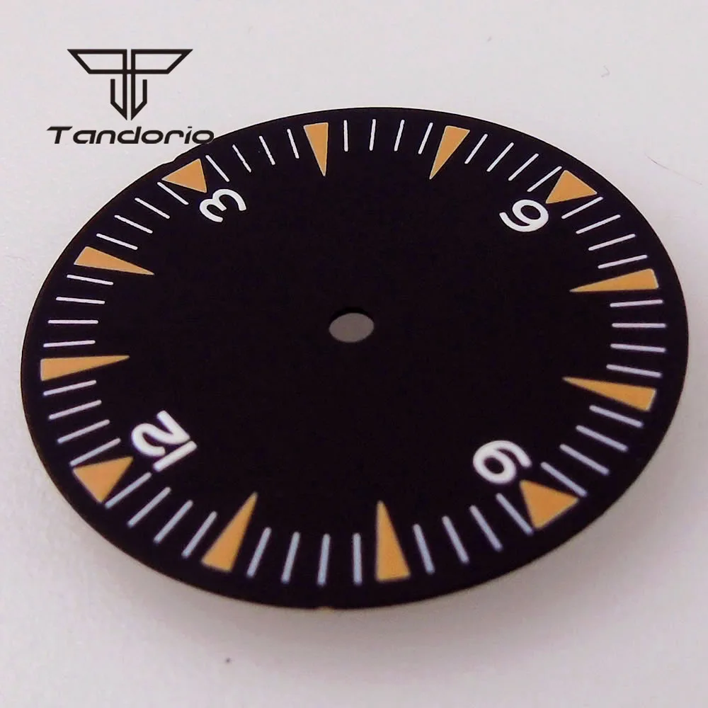 29mm Black Sterile Watch Dial Face Orange Marks Accessories Part Fit NH35 NH36 Miyota82 Series ETA2824 PT5000 Automatic Movement