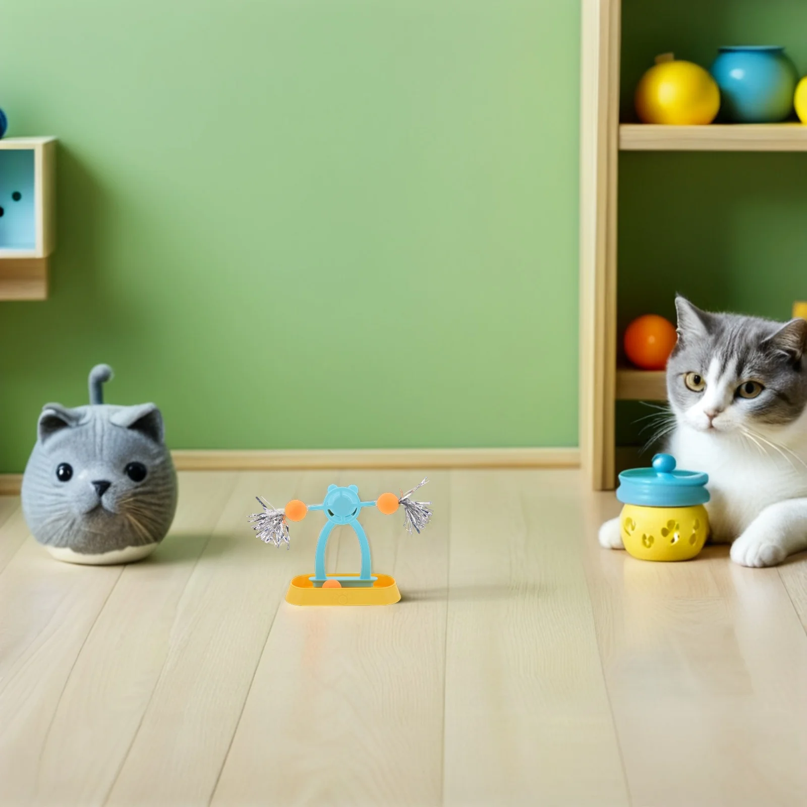 

Interactive Cat Windmill For Indoor Cats Stimulating Exercise Track Ball Teaser Wand Kitten Play Enrichment Pets Supplies