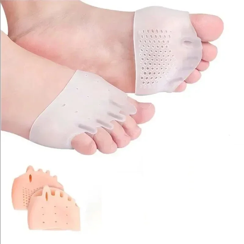 vvocci Vorfuß-Separator-Polster Silikon-Pads Gel-Einlegesohlen 2 Stück Zehenschmerz-Linderungseinlagen Finger-Zeh-Valgus-Korrektor Gel