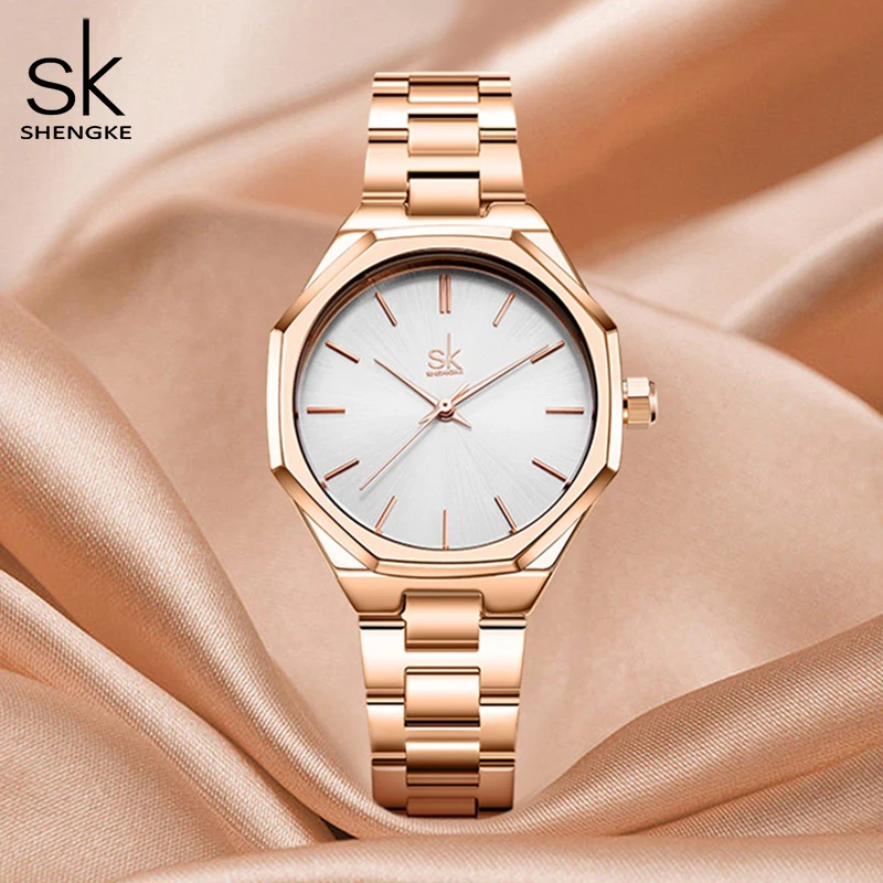 Shengke-Relojes de pulsera de cuarzo para mujer, accesorio de marca superior de lujo, creativo, resistente al agua, ideal para regalo, novedad