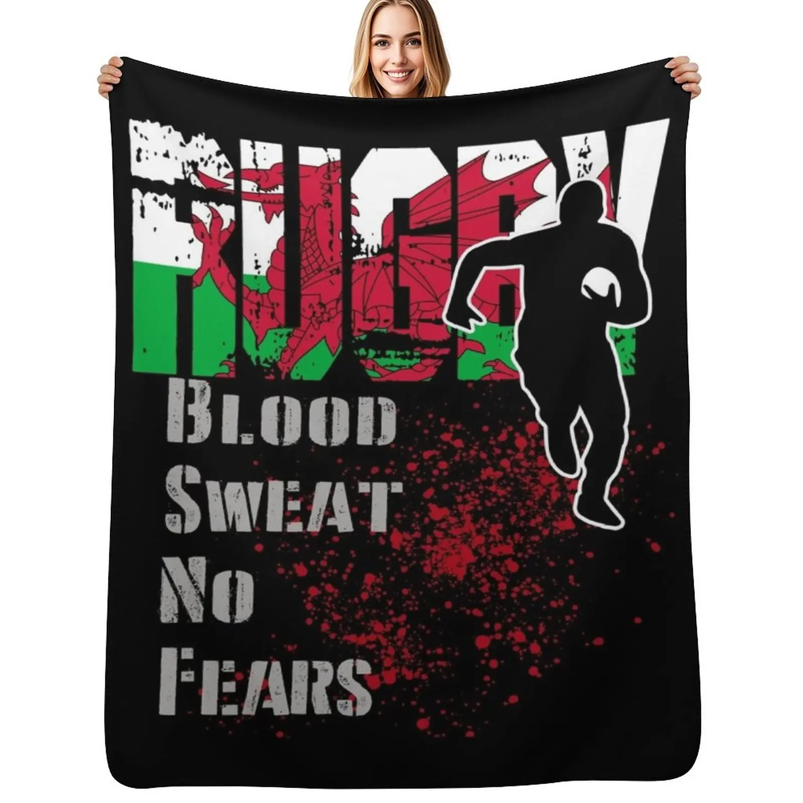 

Wales - Rugby Sports Design Fan And Supporter Gift Throw Blanket Kid'S Flannels Beautifuls Blanket