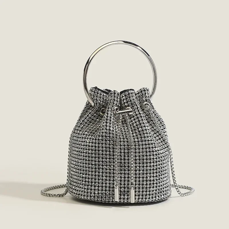 

New Bucket Bag Women's Crossbody Shoulder Bag Fringed Design Collapsible Chain Handbag Hot Selling Item