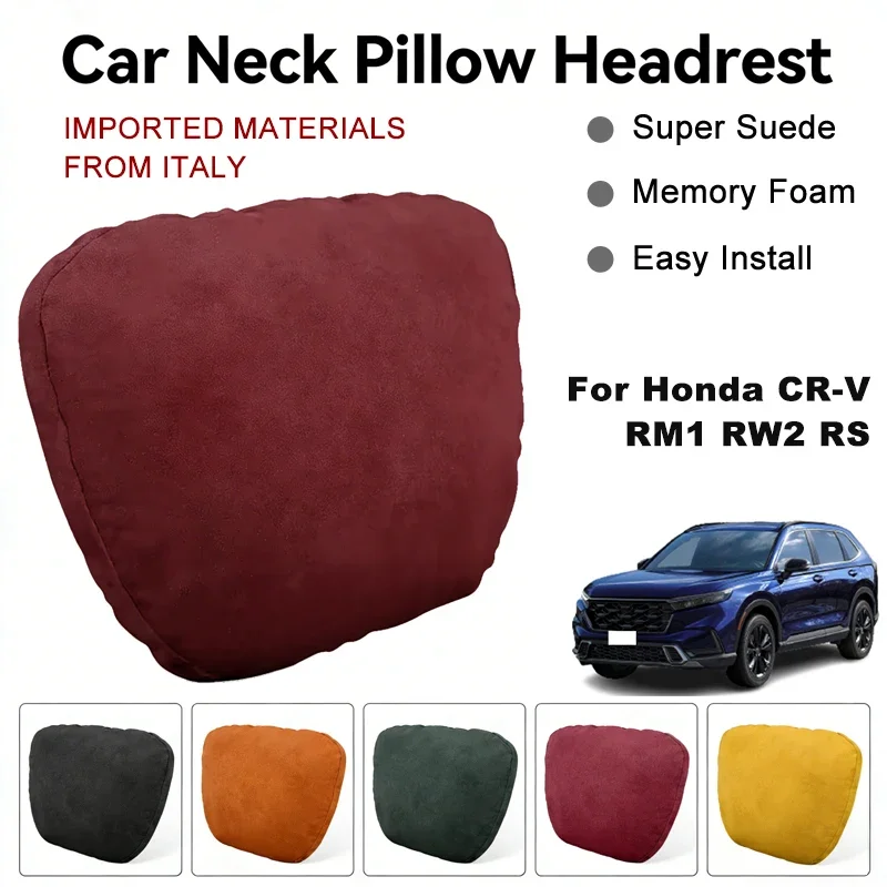 

Italy Suede Car Neck Rest Pillow For Honda CR-V RM1 RW2 RS Seat Head Neck Support Cushion Auto Interior Accessories