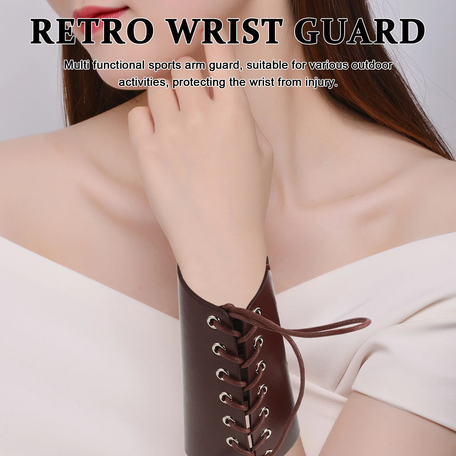 1 Zestaw Ochraniaczy na Ręce Średniowieczny Pas Biodrowy dla Mężczyzn Strój Wikingów Regulowane Opaski na Nadgarstki Cosplay Impreza Renesansowa Odgrywanie Ról