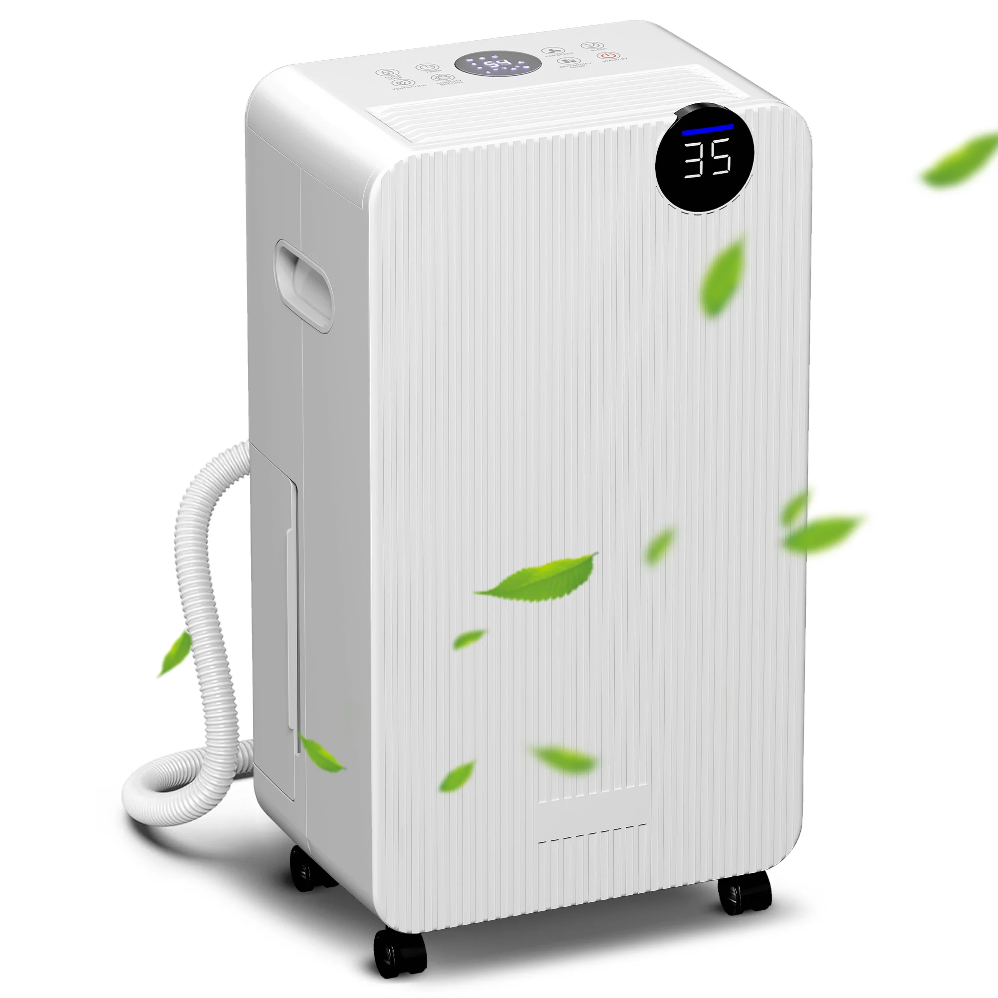 Homcom Luftentfeuchter 12L/Tag 2,1L Wassertank LED-Display 24-Stunden-Timer Kindersicherung bis zu 12-25 Grad ㎡ Weiß