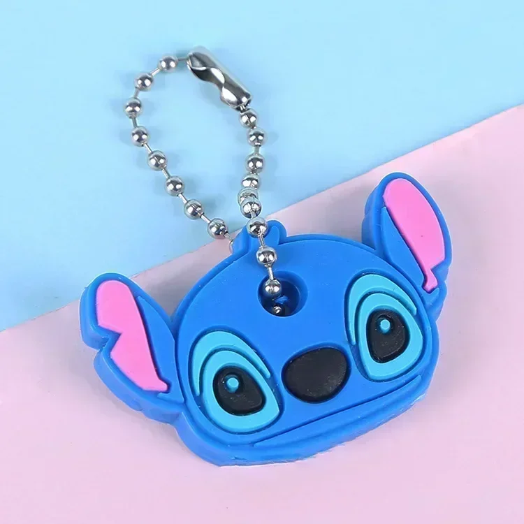 MINISO Stitch Key Schutzkappen Anime Lilo & Stitch Cartoon Modellierung Silikon Schlüsselhülle Tragbarer Schlüsselanhängerhalter