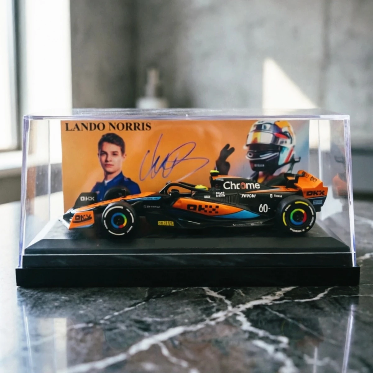 

1:43 Race Car Model with Signature Display Case - Licensed Diecast Collectible, Perfect Gift for Formula 1 Fans & Collectors