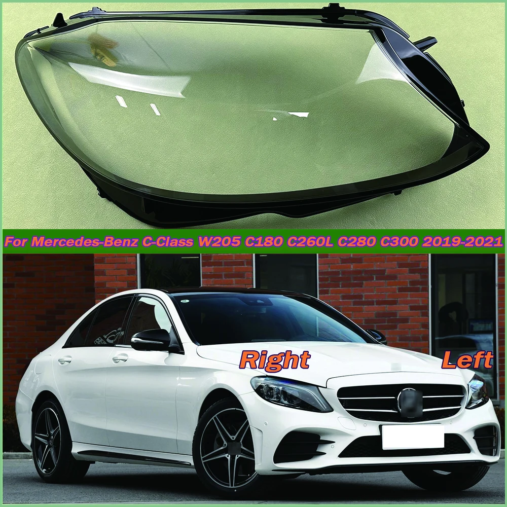 

For Mercedes-Benz C-Class W205 C180 C260L C280 C300 2019-2021 Headlight Lamp Shade Headlamp Lampshade Cover Lens Plexiglass